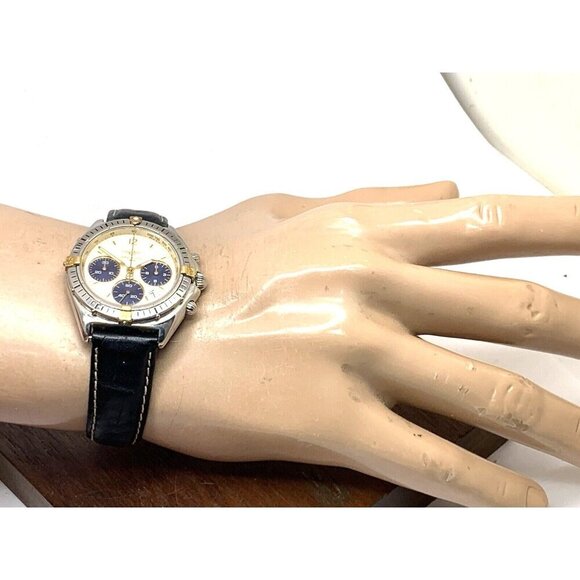 Breitling Unisex Watch B55046 Swiss Quartz Chronograph Black Leather Strap 36mm main image 8